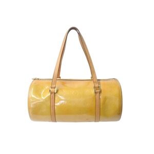 Louis Vuitton Bedford handbag Monogram Vernis cylindrical yellow accents